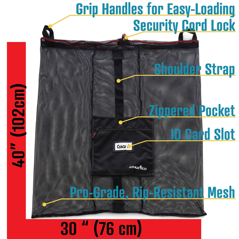 [Australia - AusPower] - Athletico Extra Large Ball Bag - Mesh Soccer Ball Bag - Heavy Duty Drawstring Bags Hold Equipment For Sports Including Basketball, Volleyball, Baseball, Swimming Gear or The Beach 