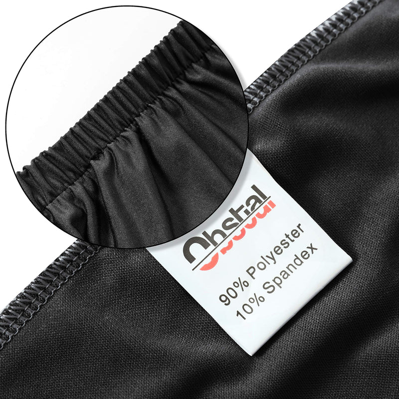 [Australia - AusPower] - Obstal Black Stretch Spandex Dining Room Chair Covers – Set of 4 Universal Removable Washable Chair Seat Slipcovers Protector for Kitchen, Ceremony, Wedding, Banquet, Hotel and Party Pure Black 