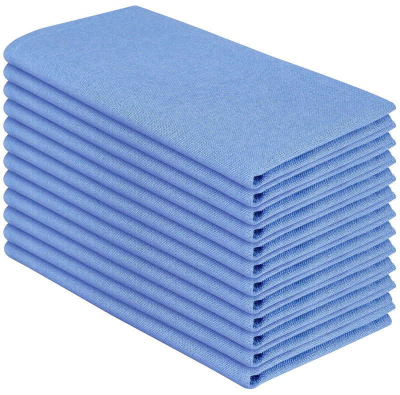 [Australia - AusPower] - Native Fab Cloth Dinner Napkins Set of 12 Cotton 17x17 Absorbent Soft Restaurant Hotel Quality - Cocktail Napkins, Wedding Dinner Napkins - Everyday Use, Easy Care Washable - Light Blue 
