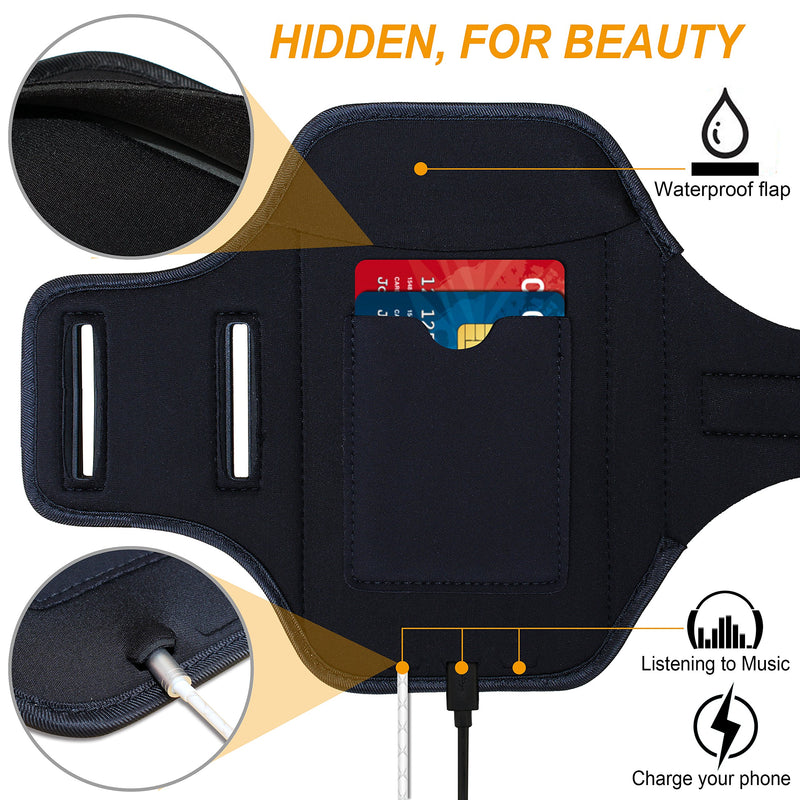 [Australia - AusPower] - RUNBACH Galaxy Note 20/10+/9/8 Armband,Sweatproof Running Exercise Bag with Key Holder and Card Slot for Galaxy Note 20/10+/9/8(Black) Black 