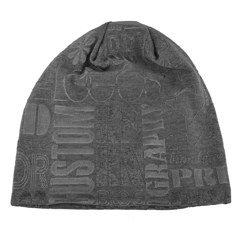 [Australia - AusPower] - EINSKEY Slouchy Beanie for Men/Women 2-Pack Oversize Baggy Skull Cap Summer Thin Knit Hat Black & Gray (Alphabet) 