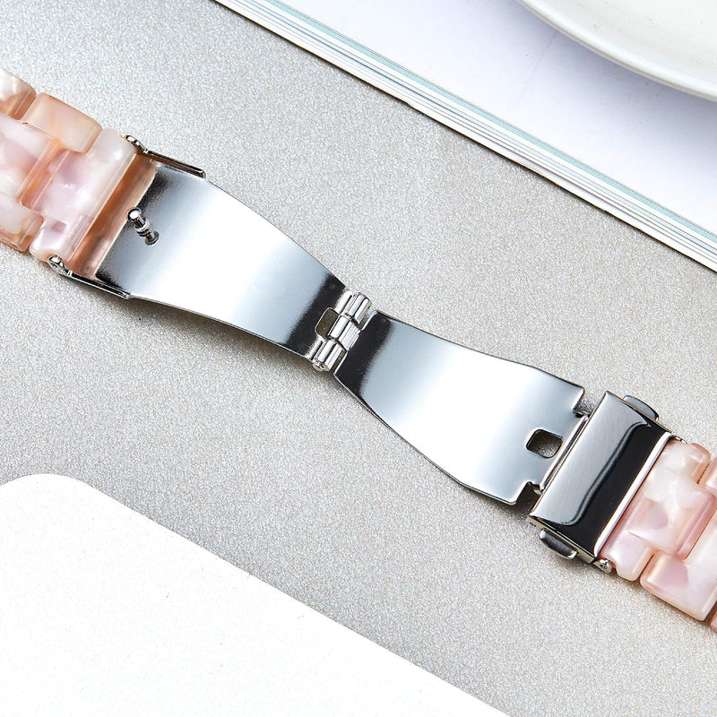 [Australia - AusPower] - Resin Smart Watch Bands Replacement Fashion Casual Smartwatch Bands for Men Women 14 Colors Adjustable Quick Release Watch Straps Lightweight Skin-Friendly Watch Bracelets 18mm 20mm 22mm Pearl Pink 
