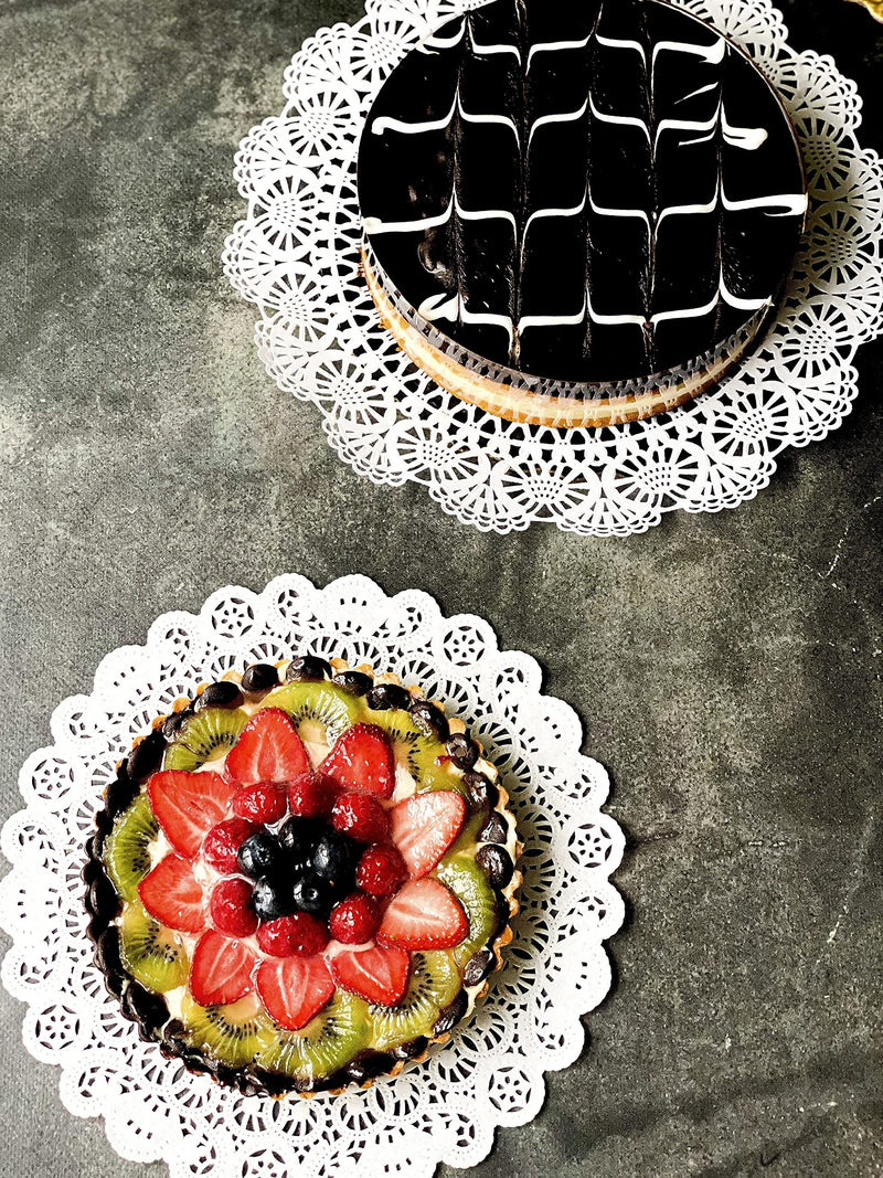 [Australia - AusPower] - White Round paper Lace Table Doilies 4 5 6 8 10 and 12 inches Assorted Sizes (Variety pack of 120 - 20 of each) 