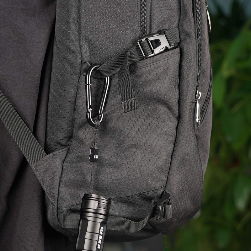 [Australia - AusPower] - OWAYOTO Carabiner 3 Inch Black Spring Snap Hook Steel Clip Link Buckle Heavy Duty 8x80mm 4pcs for Outdoor Camping Hiking Hammock Swing 