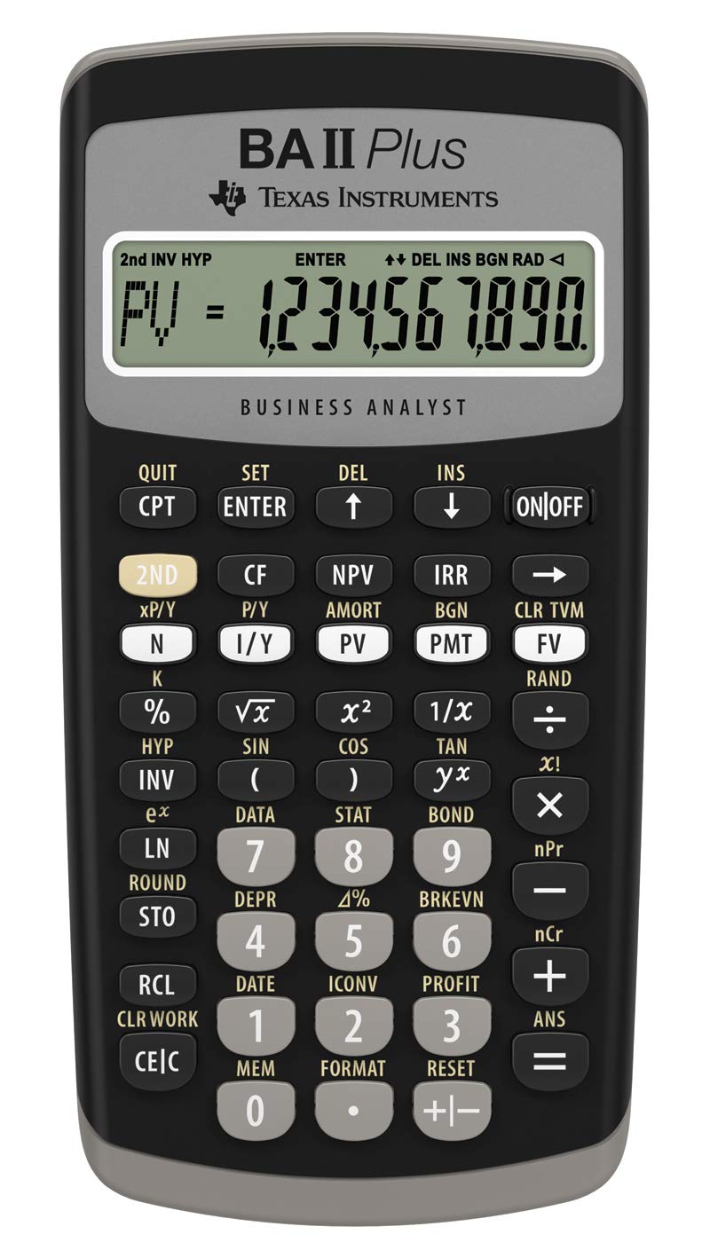 [Australia - AusPower] - Texas Instruments BA II Plus Financial Calculator, Black 
