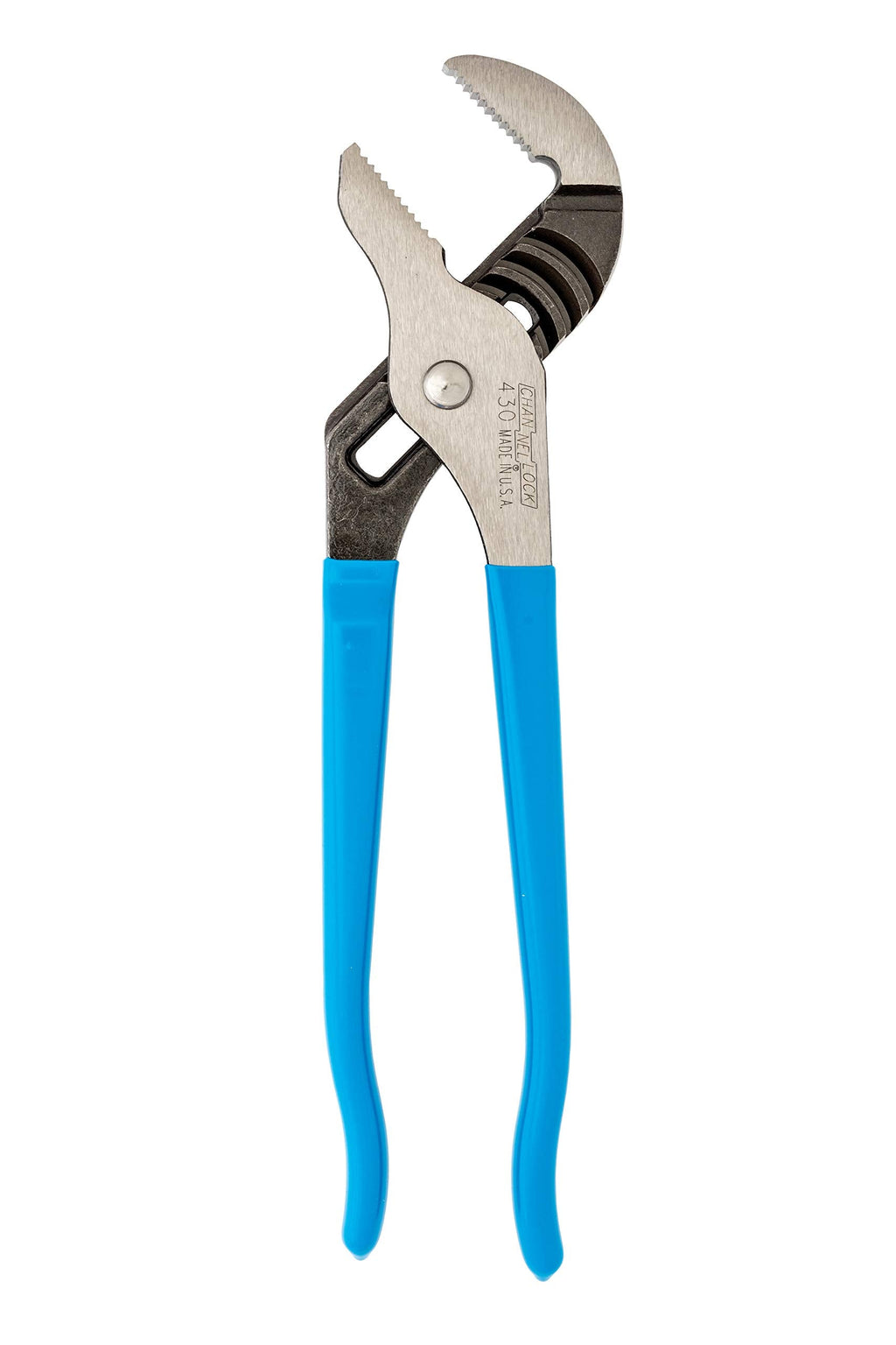 [Australia - AusPower] - Channellock 430 Tongue & Groove Pliers | 10" Straight Jaw Groove Joint Plier with Comfort Grips | 2" Jaw Capacity | Laser Heat-Treated 90° Teeth| Forged From High Carbon Steel | Made In USA,Black, Blue, Silver,10-Inch 