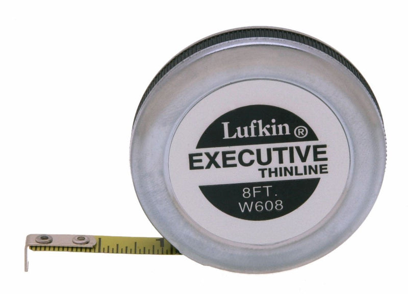 [Australia - AusPower] - Crescent Lufkin 1/4" x 8' Executive® Thinline Yellow Clad Pocket Tape Measure - W608 