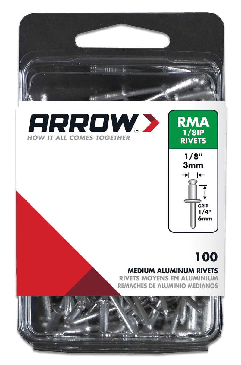 [Australia - AusPower] - Arrow Fastener RMA1/8IP Medium Aluminum 1/8-Inch Rivets, 100-Pack 