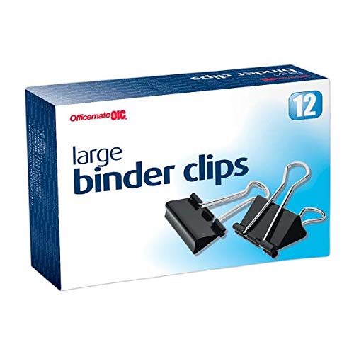 [Australia - AusPower] - OIC® Binder Clips, Large, 2", Black, Box of 12 