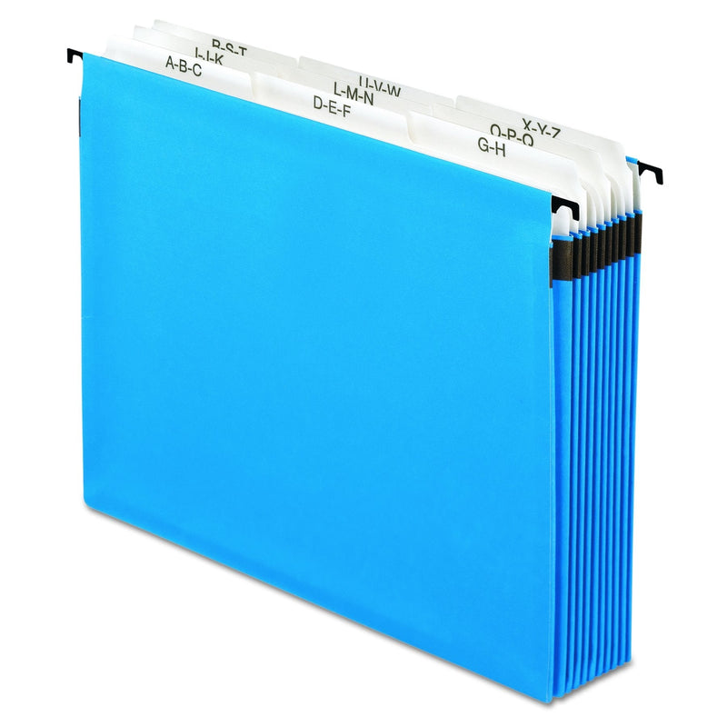 [Australia - AusPower] - Pendaflex 59225 Nine-Section Hanging Folder, 5 1/4", Tabs and Labels, 1/5 Tab, Letter, Blue 