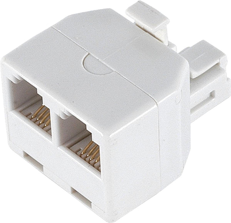 [Australia - AusPower] - Ge 26191 Duplex Wall Jack Adapter (White, 4-Conductor) 