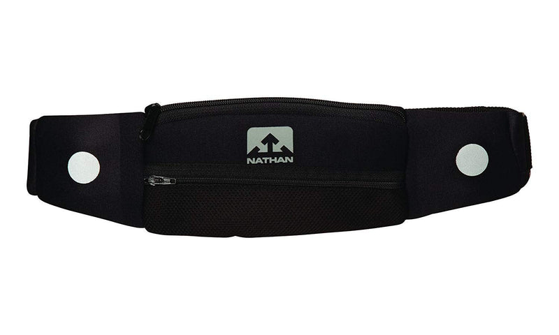 [Australia - AusPower] - NATHAN Running Belt Waist Pack 5K with Reflective Detail, Zippers and Adjustable Pouch Strap - Runners Fanny Pack - Bounce Free Pouch, Ultra-Lightweight Neoprene - Fits all Phones (iPhone, Android, Windows) - For Men and Women - Running, Biking, Hiking... 