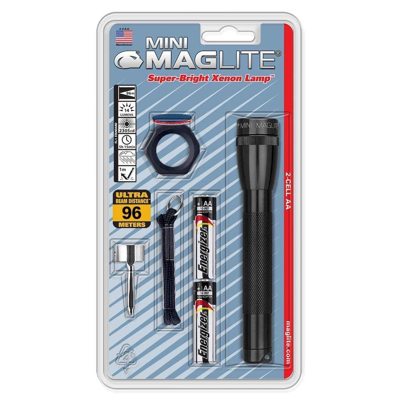[Australia - AusPower] - MagLite M2A01CMaglite Mini Incandescent 2-Cell AA Flashlight Combo, Black Combo Pack 