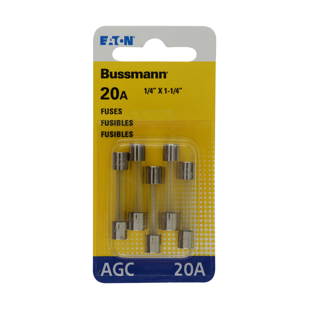 [Australia - AusPower] - Bussmann BP/AGC-20 20 Amp Fast Acting Glass Tube Fuse , yellow 
