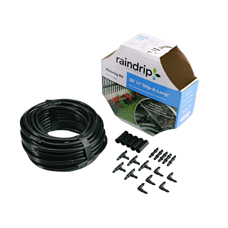 [Australia - AusPower] - Raindrip R280DT BLK 1/4-Inch by 50-Foot Black Drip-A-Long with Fittings 