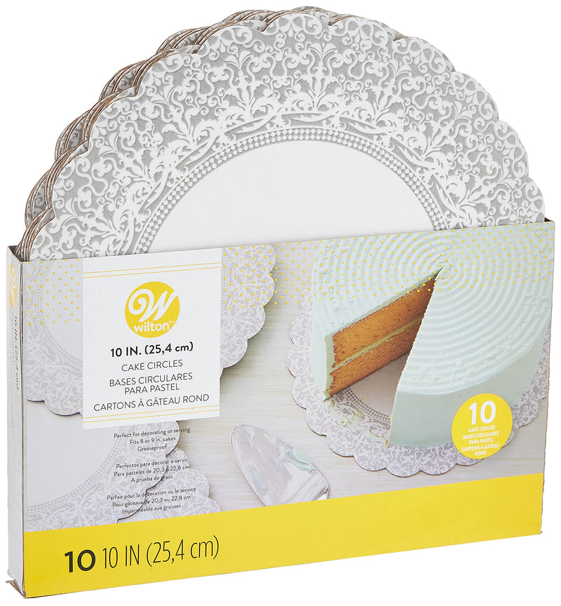 [Australia - AusPower] - Wilton 10-Inch Show 'N Serve Cake Board, 10/Pack,2104-1168,White 