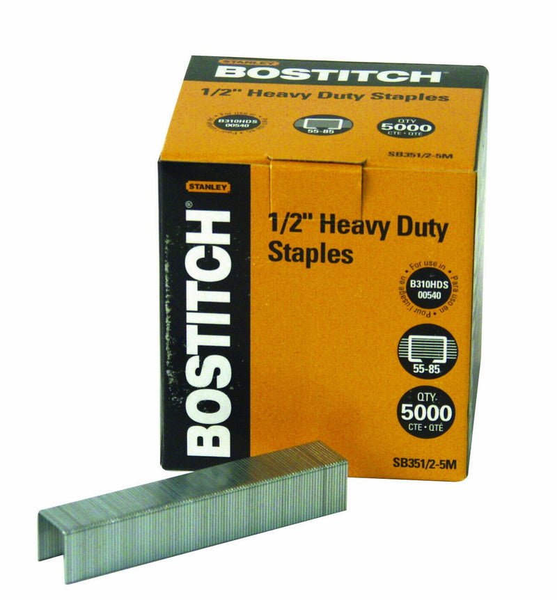 [Australia - AusPower] - Bostitch Office SB351/2-5M Heavy Duty Premium Staples, 55-85 Sheets, 0.5-Inch Leg, 5,000 Per Box (Packaging may vary) 5000 