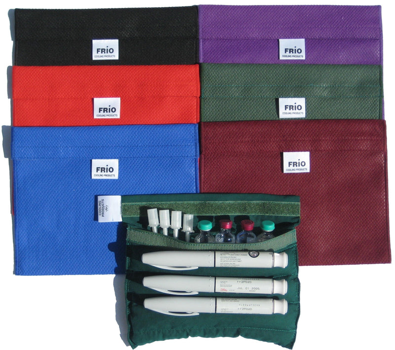 [Australia - AusPower] - FRIO Insulin Pen Cooling case, Reusable Evaporative Medication Cooler - Diabetic Travel Case - No Freezing or Refrigeration - Extra Large Wallet, Burgundy Blue 