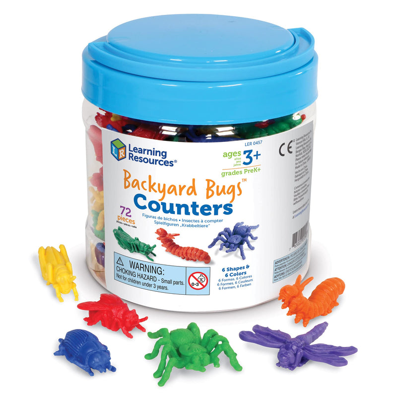 [Australia - AusPower] - Learning Resources Backyard Bugs Counters - 72 Pieces, Ages 3+ Counting and Sorting Toys for Toddlers, Preschool Learning Toys 