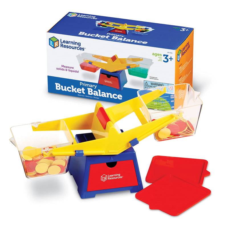 [Australia - AusPower] - Learning Resources Primary Bucket Balance Teaching Scale - 1 Piece, Ages 3+ Math for Preschoolers, Classroom Balance Scale, Balance Scale for Kids, Science for Kids Clock Kit 