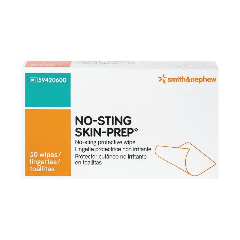 [Australia - AusPower] - Smith & Nephew NO-STING SKIN-PREP Wipes, Protective Dressing Wipes, Alcohol-Free Skin Barrier Film, Individually Wrapped, Box of 50 