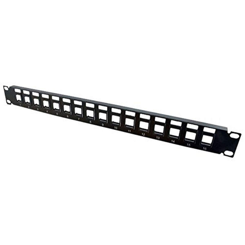 [Australia - AusPower] - C2G 16-Port Patch Panel - Blank 1U Keystone Panel for Ethernet Cables - Works with Almost Any Snap-in Jack Including Cat6-03858, Black 