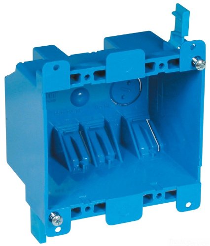 [Australia - AusPower] - Carlon B225R-UPC Switch/Outlet Box, Old Work, 2 Gang, 3-15/16-Inch Length by 3-1/8-Inch Width by 2-3/4-Inch Depth, Blue 