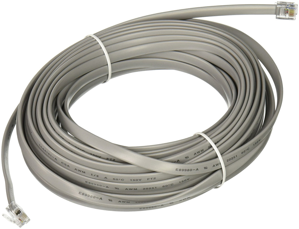 [Australia - AusPower] - C2G 08115 RJ12 6P6C Straight Modular Cable, Silver (50 Feet, 15.24 Meters) 50 Feet 