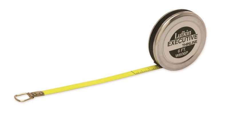 [Australia - AusPower] - Crescent Lufkin 1/4" x 6' Executive® Diameter Yellow Clad A19 Blade Pocket Tape Measure - W606PD 