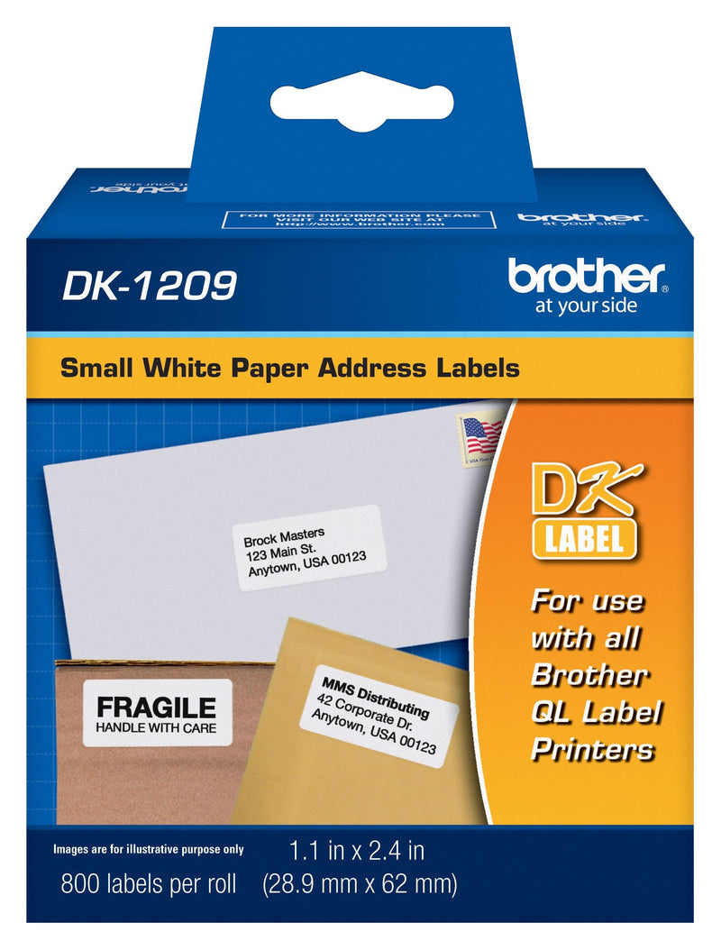 [Australia - AusPower] - Brother DK-1209 Small Address Labels, White, 2 1/2" x 1 1/2", Roll Of 800 1 Roll Label Roll 