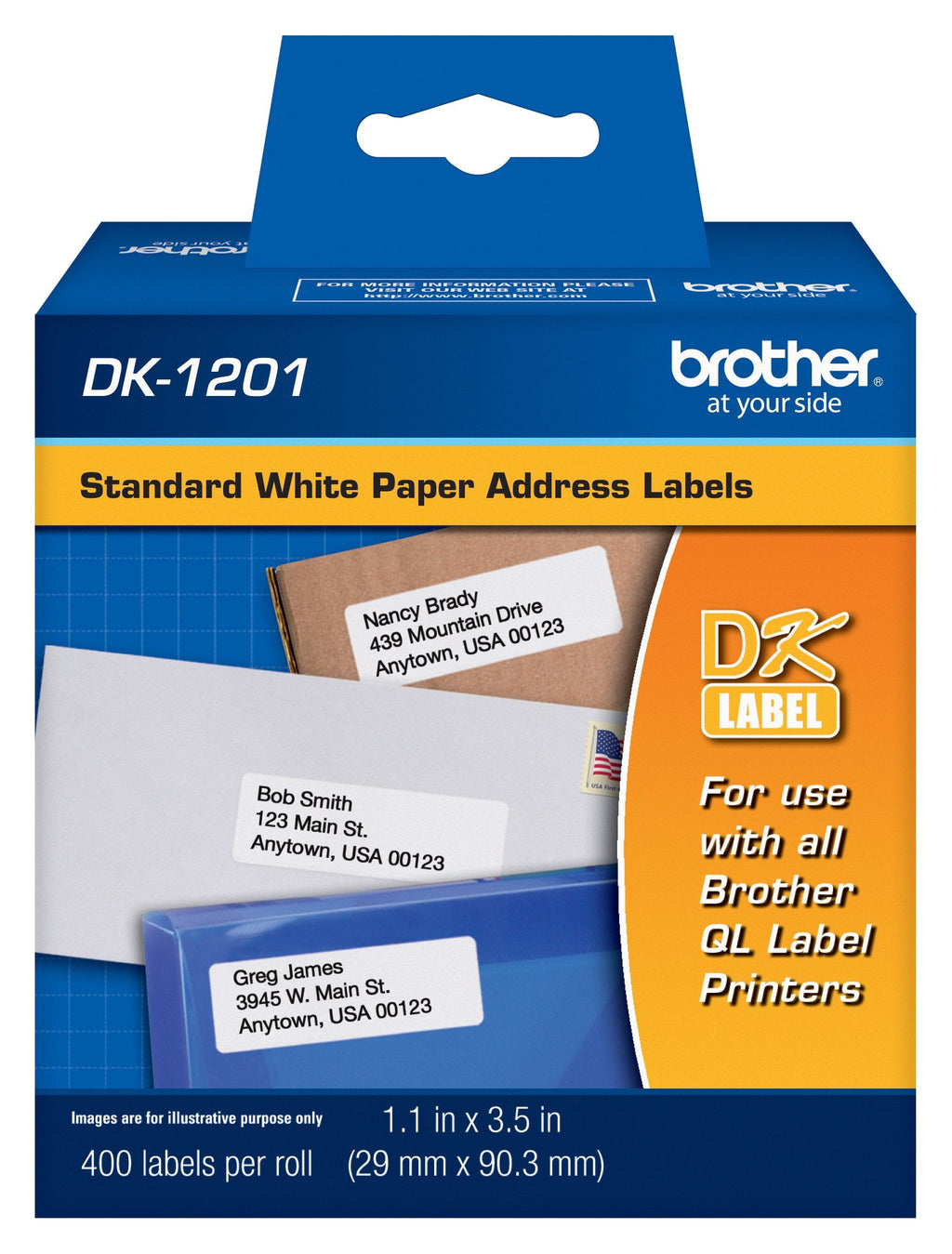 [Australia - AusPower] - Brother Genuine DK1201 Die-Cut Standard Rolled Address Labels for QL Printers, (DK1201) 1 Roll 