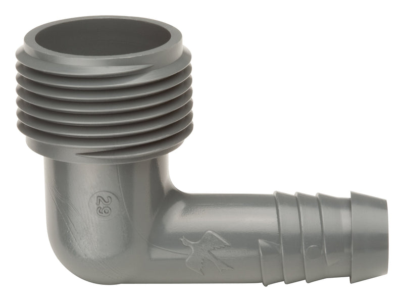 [Australia - AusPower] - Rain Bird SWGE075S SWGE075B EZ Fitting, 3/4" Male Pipe Thread x 1/2" Spiral Barbed Elbow, 1-Pack, 10-Pack, Black 10 Pack 