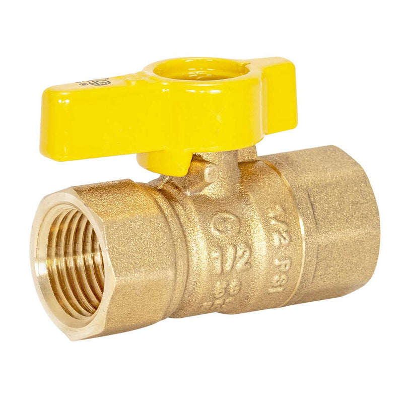 [Australia - AusPower] - Eastman 60009, Brass Straight Gas Ball Valve with 1/4-Turn Handle, 1/2" FIP 