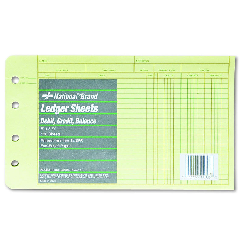 [Australia - AusPower] - Rediform Extra Sheets for 4-Ring Ledger Binder, 5 x 8.5 Inches, 100 per Pack (14-055) 
