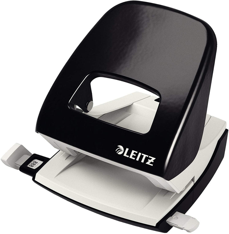 [Australia - AusPower] - Leitz Hole Punch, 30 Sheets, Guide Bar with Format Markings, Metal, NeXXt Range, 50080095 - Black 