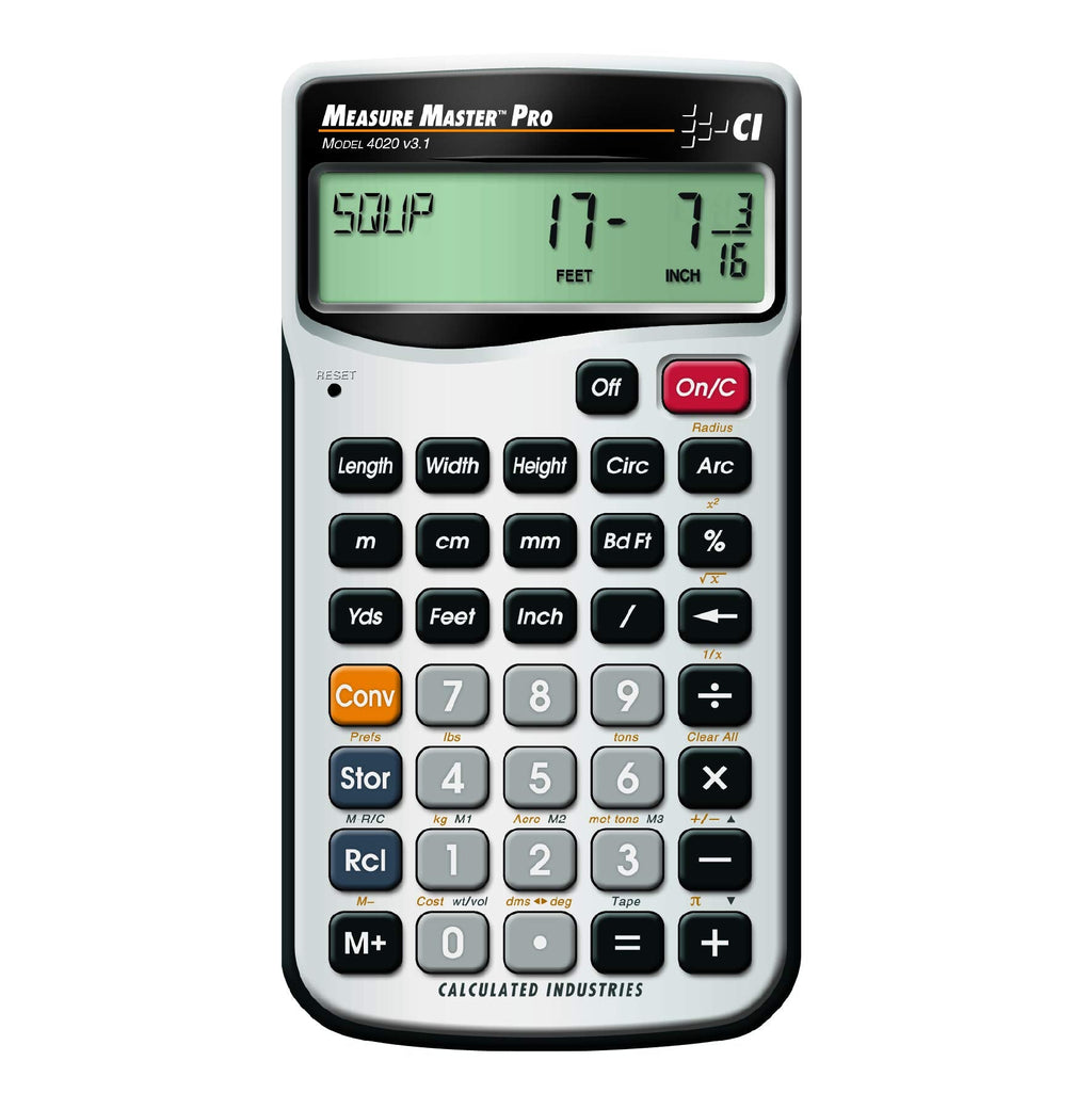 [Australia - AusPower] - Calculated Industries 4020 Measure Master Pro Feet-Inch-Fraction and Metric Construction Math Calculator Pack of 1 