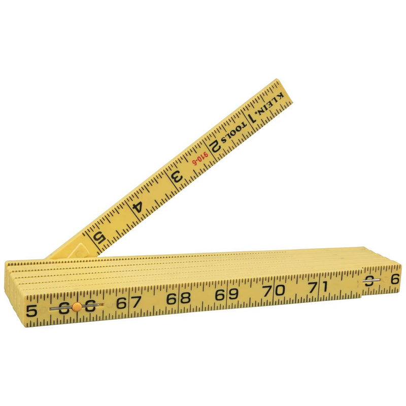 [Australia - AusPower] - Klein Tools 910-6 Folding Ruler 6-Foot, Durable Fiberglass, Inside Reading 
