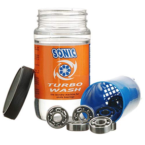 [Australia - AusPower] - SONIC Turbo Wash Skate Bearing Cleaning System - for Inline Skate, Roller Skate and Skateboard Bearings - Cleans up to 16 Bearings at a time - 8 oz Citrus Cleaner Included - Patented - Made in USA 