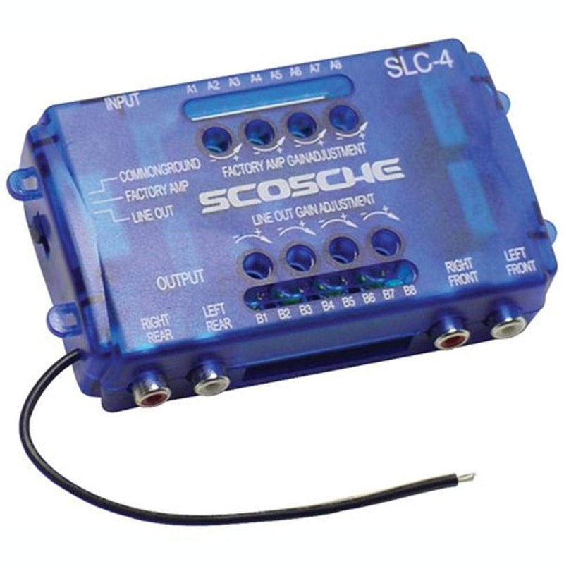 [Australia - AusPower] - SCOSCHE SLC4 Car Stereo Speaker 4-Channel Audio Lineout Converter/OEM Amplifier Adapter with Adjustable Level Controls Standard Packaging 