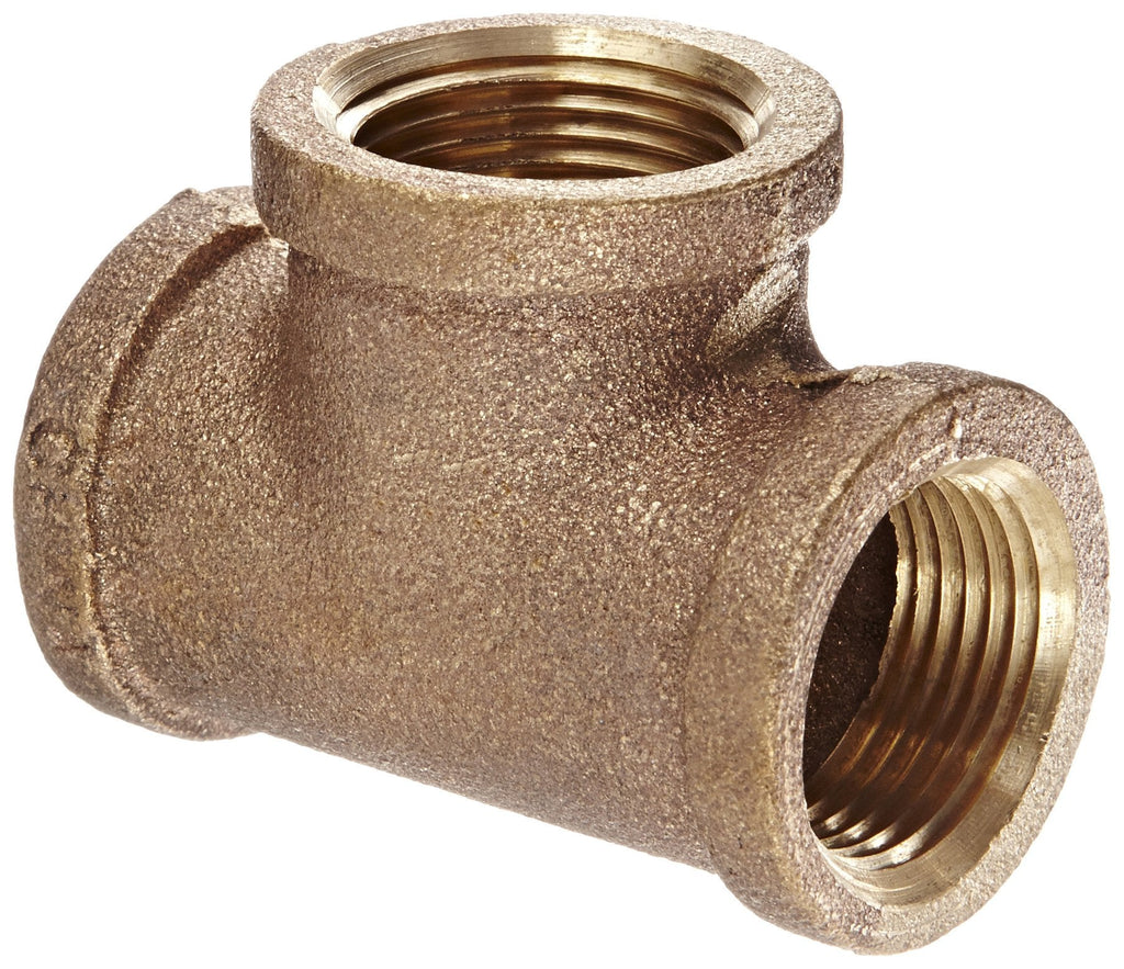 [Australia - AusPower] - Anderson Metals 38101 Red Brass Pipe Fitting, Tee, 3/4" x 3/4" x 3/4" Female Pipe 