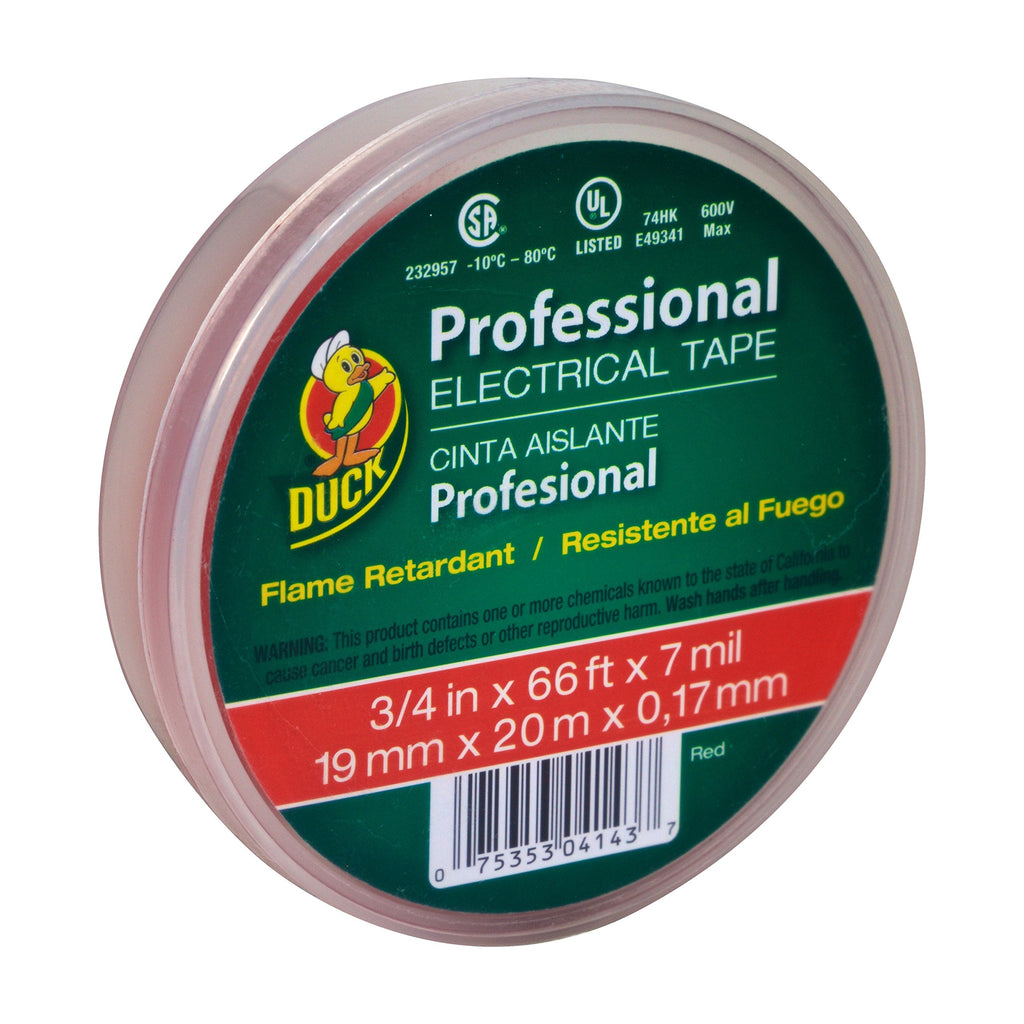 [Australia - AusPower] - Duck Brand 300878 Professional Grade Electrical Tape, 3/4-Inch by 66 Feet, Single Roll, Red 