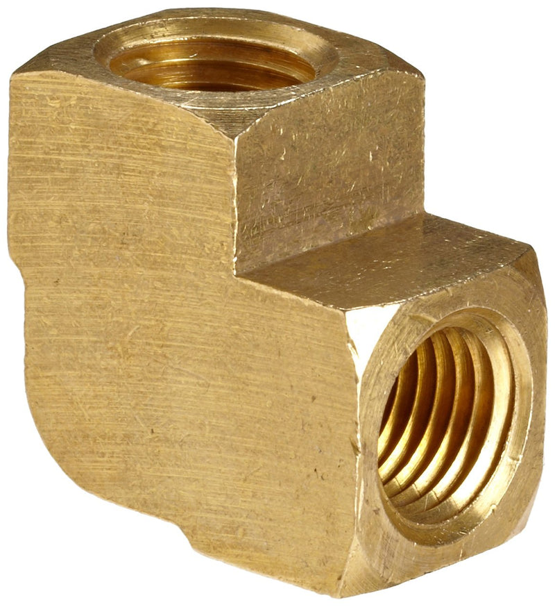 [Australia - AusPower] - Anderson Metals 56100-04 Brass Pipe Fitting, Barstock 90 Degree Elbow, 1/4" x 1/4" Female Pipe 1/4" x 1/4" 