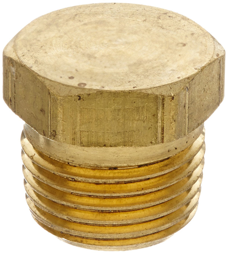 [Australia - AusPower] - Anderson Metals - 56121-08 56121 Brass Pipe Fitting, Cored Hex Head Plug, 1/2" NPT Male Pipe 