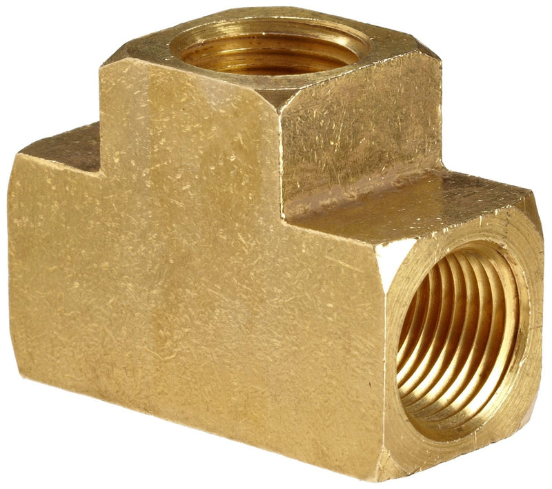 [Australia - AusPower] - Anderson Metals - 56101-06 Brass Pipe Fitting, Barstock Tee, 3/8" x 3/8" x 3/8" Female Pipe 3/8" x 3/8" x 3/8" 1 