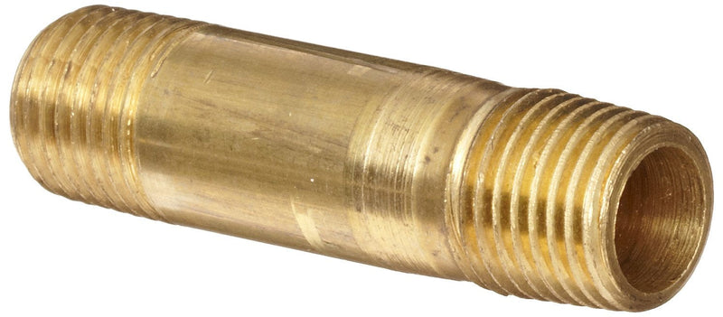 [Australia - AusPower] - Anderson Metals-56113-0424 Brass Pipe Fitting, Long Nipple, 1/4" x 1/4" Male Pipe, 1-1/2" Length 