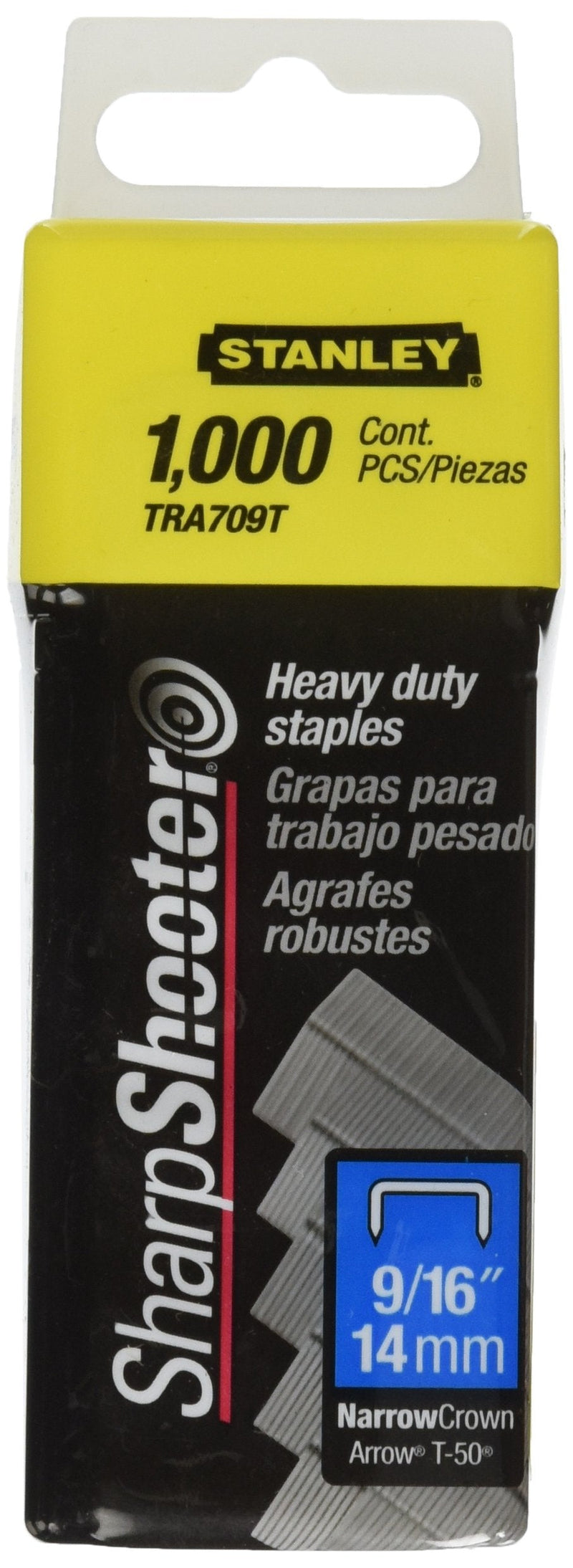 [Australia - AusPower] - Stanley Tra709T 9/16 Inch Heavy Duty Narrow Crown Staples, Pack of 1000(Pack of 1000) 