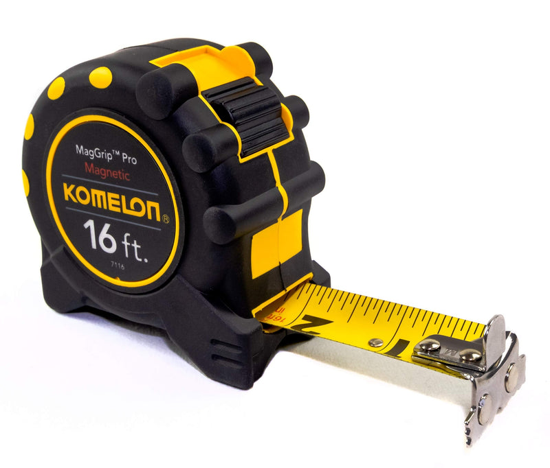 [Australia - AusPower] - Komelon 7116; 16' x 1" Magnetic MagGrip Pro Tape Measure, Yellow/Black, 16ft - Blade 
