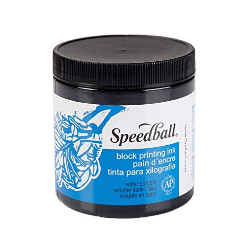 [Australia - AusPower] - Speedball Water-Soluble Block Printing Ink, 8-Ounce Jar, Black 
