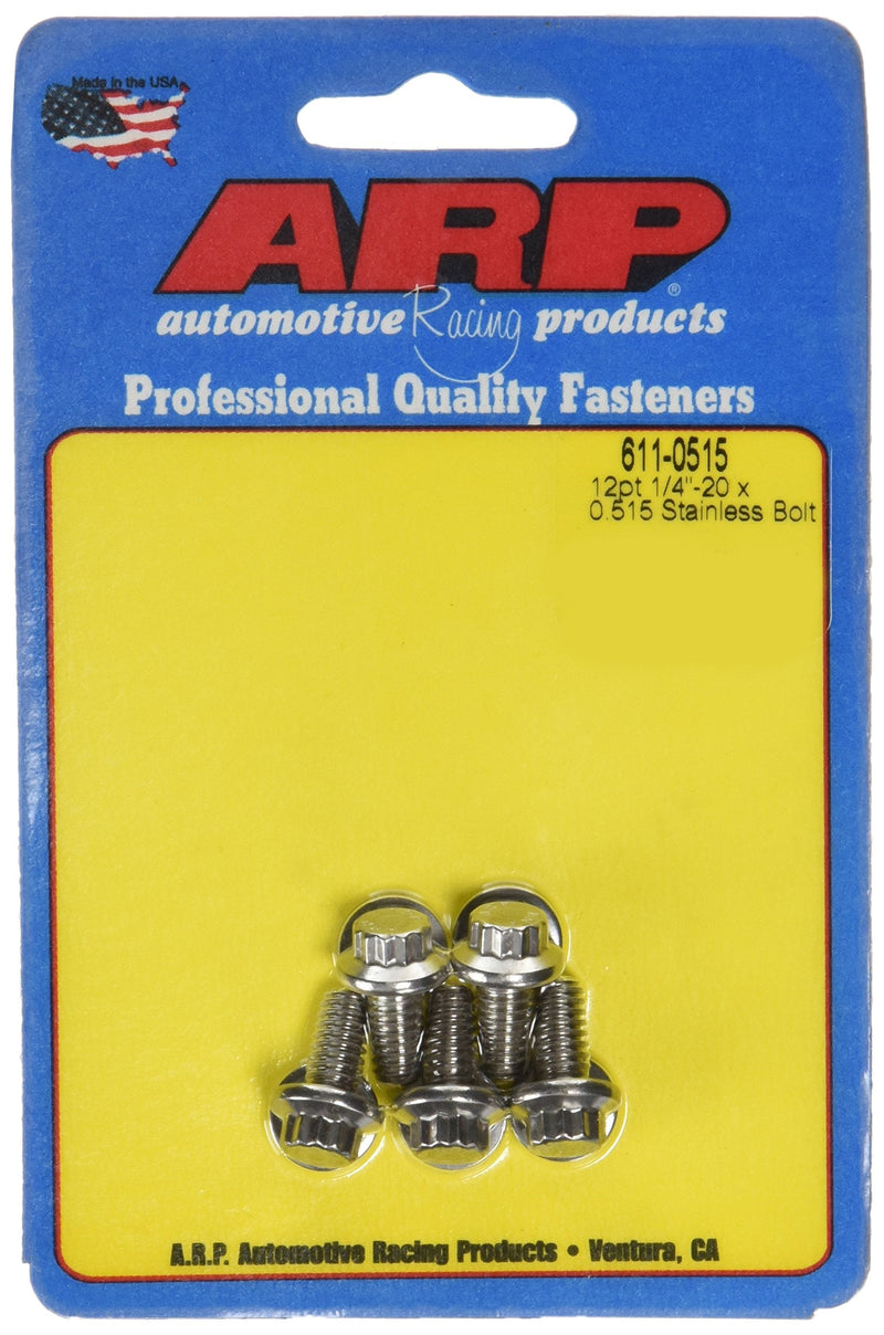 [Australia - AusPower] - ARP 6110515 Stainless Steel 1/4-20 12-Point Bolts - Pack of 5 