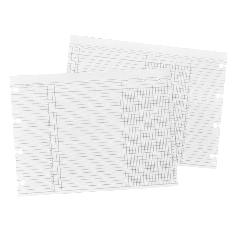 [Australia - AusPower] - Wilson Jones White End-Balance Ledger Forms, Both Sides Alike, 7.5 x 10.38 Inches, 100 Sheets per Pack (WN1DA) 